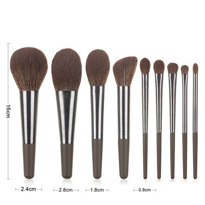 K9010 9pcs drawn ferrule makeup brush set