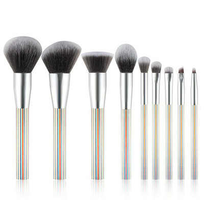 K9027 9pcs rainbow makeup brush set