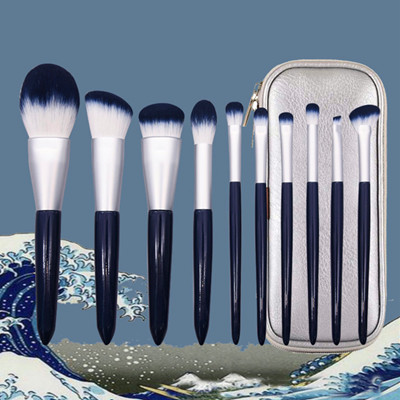 K10028 10pcs blue sea makeup brush set