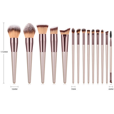 K14005 14pcs champagne makeup brush set