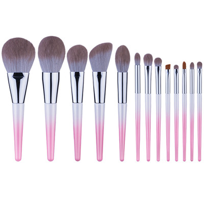 K13007 13pcs gradient pink makeup brush set