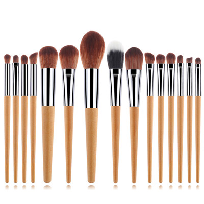 K15003 15pcs wooden makeup brush set