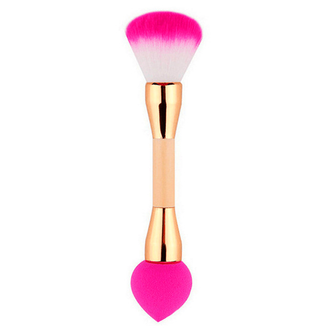 KD016 double end powder brush and sponge applicator
