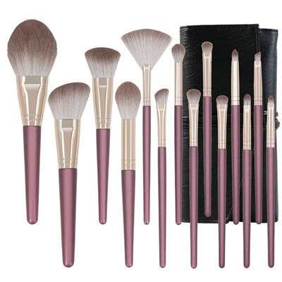 K14009 14pcs purple makeup brush set