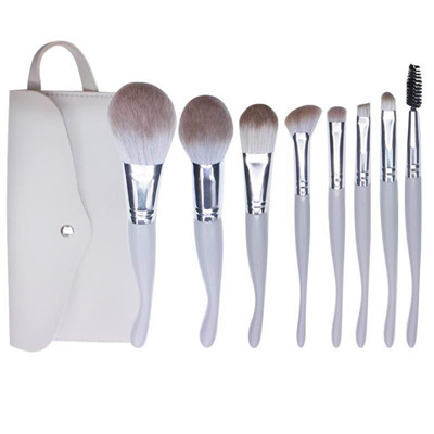 K8031 8pcs sea horse grey makeup brush set for makeup beginn