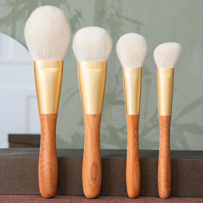 K4016 4pcs Makeup brush set with Pear wooden handle
