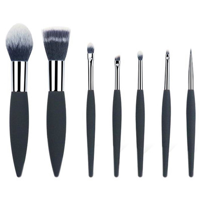 K7025 7pcs makeup brush set with rubber handle
