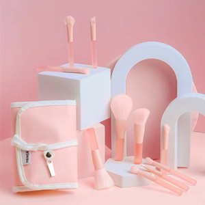 K10038 10pcs mini pink portable brush set