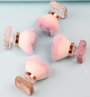 KND001 Nail Art Brush Dust Brush with diamonds-OEM 